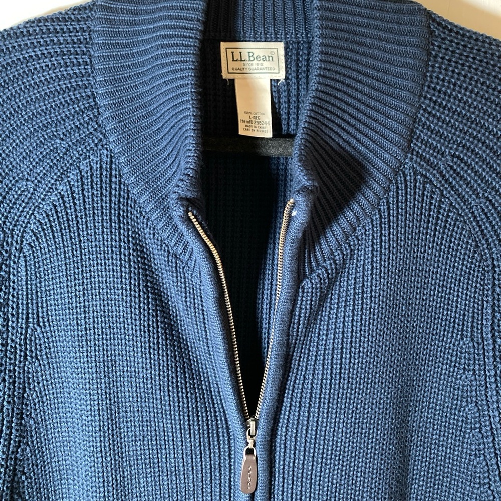 LL Bean mens zip up cardigan XL